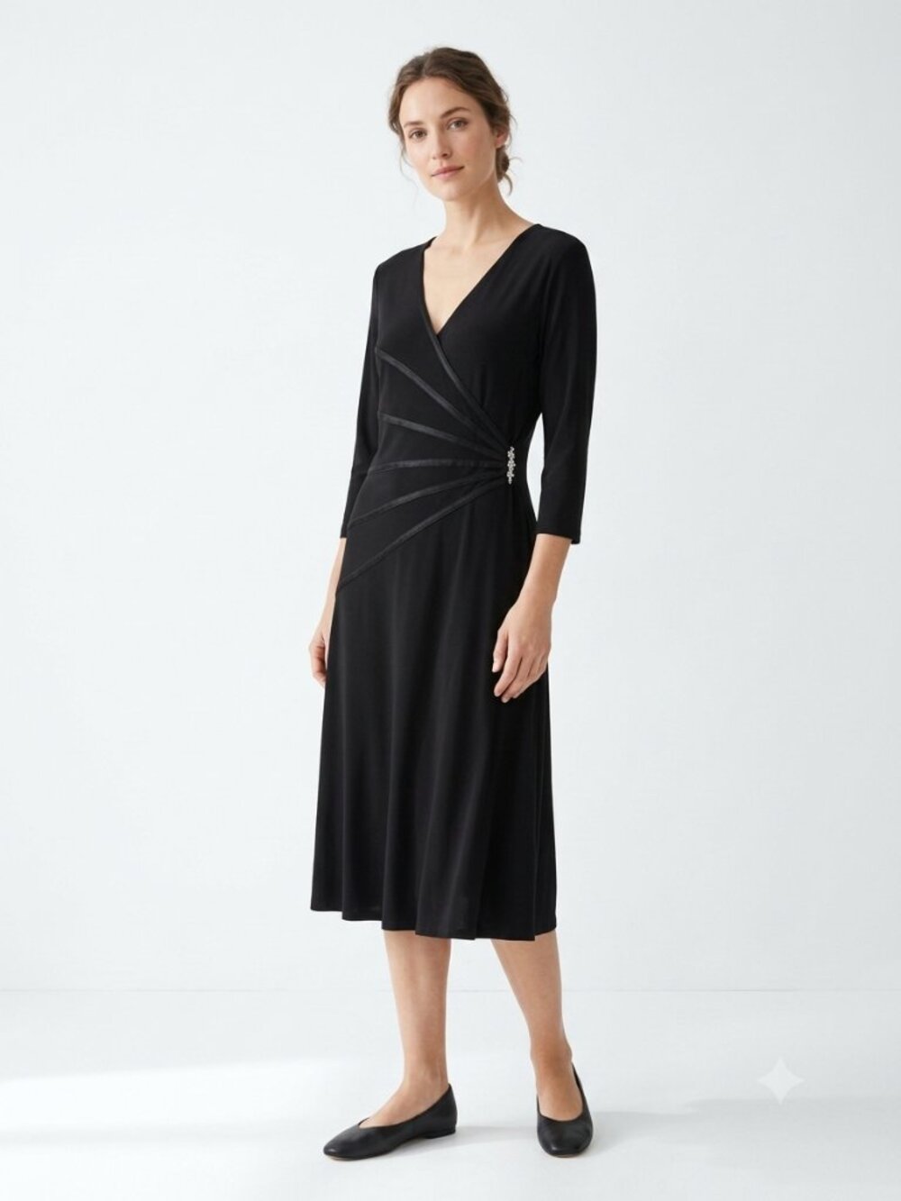 Connected Apparel Dress Black Party Evening Whimsigoth Midi 12P
